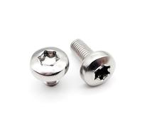 10/50pc M2 M2.5 M3 M4 M5 M6 304 A2 Stainless Steel Six-Lobe Torx Pan Head Screw Bolt Six Lobe Round Length=3-80mm(10mm,M2 50pcs)