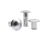 10/50pc M2 M2.5 M3 M4 M5 M6 GB873 Large Big Round Truss Head Half Semi Hollow Shank Aluminum Rivet Stem Diameter 2 2.5 3 4 5 6mm(50pcs M2,18mm)