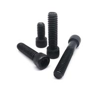 10/50pcs 0#-80 2#-56 4#-40 5# 6#-32 8#-32 10#-24 US Standard Black Grade 12.9 Steel Hex Hexagon Socket Head Cap Bolt Screw(2",10pcs UNC 6-32)