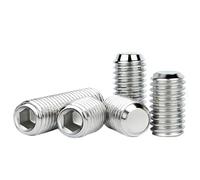 10-50pcs 304 Stainless Steel Flat Point Grub Screw M3 M4 M5 M6 DIN916 Hex Hexagon Socket Set(20mm (20pcs),M6)