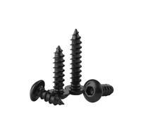 10-50pcs 304 Stainless Steel/ Grade8.8 Zinc/Plated Carbon Steel Round Head Black Hexagon Socket Self-Tapping M3 M4 M5 M6(Black Zinc Plated,M3x8 (50pcs))