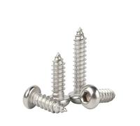 10-50pcs 304 Stainless Steel/ Grade8.8 Zinc/Plated Carbon Steel Round Head Black Hexagon Socket Self-Tapping M3 M4 M5 M6(304 Stainless,M4x12 (20pcs))