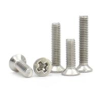 10-50pcs 304 Stainless Steel M1 M1.2 M1.4 M1.6 M2 M2.5 M3 Cross Flat Countersunk Head Screw Bolt(4mm,M1.4 (50pcs))