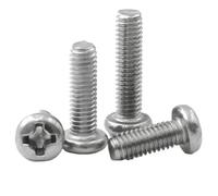 10/50pcs 304 Stainless steel M2 .5 M3 M4 M5 M6 M8 Round Pan Head Machine Screw Button Cap Cross Bolt(50mm,M5 (10pcs))