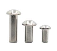 10-50pcs 304 Stainless Steel Solid Round Head Rivet M0.8 M1 M1.2 M1.4 M1.6 M2 M2.5 M3 M4 M5 M6 Alloy Self-plugging Rivet GB867(M2 50pcs,20mm)