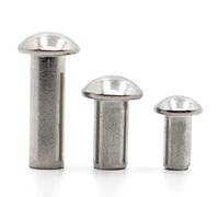 10-50pcs 304 Stainless Steel Solid Round Head Rivet M0.8 M1 M1.2 M1.4 M1.6 M2 M2.5 M3 M4 M5 M6 GB867 Alloy Self Locking Rivet (Color : 6mm, Size : M1.4 50pcs)