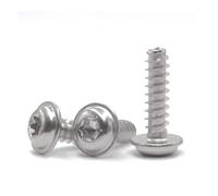 10-50pcs 304 Stainless Steel ST2-2.6-3-4-5mm Pan Head Slotted Round Head Self-tapping Flat Tail Screw with Gasket(25mm,M4 20pcs)