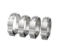 10-50pcs 304 Stainless Steel Stepless 5.6mm to 60mm Single Ear Hose Clamps SS304 Clips One Pipe Clamp(40.8-44mm 10PCS)