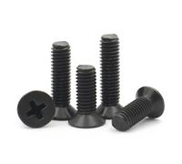 10-50pcs Black 304 Stainless Steel Mini Small M1.6 M2 M2.5 M3 M3.5 M4 M5 M6 Cross Flat Countersunk Head Screw Bolt(3mm,M2.5 (50PCS))