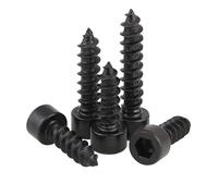 10-50pcs Black Carbon Steel Head Screw M2 M2.6 M3 M3.5 M4 M5 M6 Hexagon Hex Socket Head Cap Head Self Tapping Screw(20mm,M4 (10pcs))