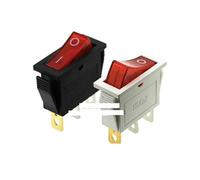 10-50PCS Black/white with light KCD3 rocker power supply 15A heating pot frying pan rocker switch 15A250V800W IDGTTLDF(Gold,10PCS)