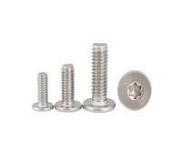 10/50pcs CM M2 .5 M3 M4 M5 M6 304 A2 Stainless Steel Six-Lobe Thin Flat Wafer Head Screw Bolt(Stainless Steel/16mm,M6 10pcs)