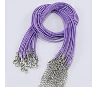 10-50Pcs Dia 1.5/2mm Leather Cord Necklace With Clasp Adjustable Braided Rope for Jewelry Making DIY Necklace Bracelet Supplies-Light purple-2.0mm-20Pcs