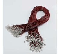 10-50Pcs Dia 1.5/2mm Leather Cord Necklace with Clasp Adjustable Braided Rope for Jewelry Making DIY Necklace Bracelet Supplies-Wine Red-2.0mm-20Pcs