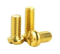 10-50pcs DIN7985 M2 M2.5 M3 M4 M5 M6 Brass Round Pan Head Machine Screws(25mm,M6 10pcs)