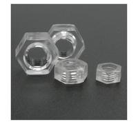 10-50pcs DIN934 M2 .5 M3 M4 M5 M6 PA66 White or Black Nylon Hex Nut Hexagon Plastic Nuts Metric Thread Suit For Screws Bolts(Clear,M4 50pcs)