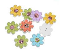 10/50PCs Flower 2Hole Wooden Buttons for Scrapbooking Crafts DIY Baby Children Clothing Sewing Accessories Button Decoration-28 20mm-10PCS