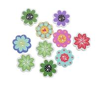 10/50PCs Flower 2Hole Wooden Buttons for Scrapbooking Crafts DIY Baby Children Clothing Sewing Accessories Button Decoration-14 20mm-50PCS