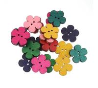 10/50PCs Flower 2Hole Wooden Buttons for Scrapbooking Crafts DIY Baby Children Clothing Sewing Accessories Button Decoration-13 20mm-10PCS