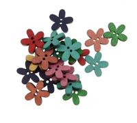 10/50PCs Flower 2Hole Wooden Buttons for Scrapbooking Crafts DIY Baby Children Clothing Sewing Accessories Button Decoration-12 20mm-10PCS