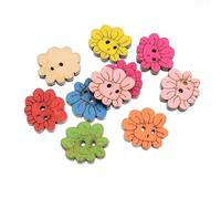 10/50PCs Flower 2Hole Wooden Buttons for Scrapbooking Crafts DIY Baby Children Clothing Sewing Accessories Button Decoration-15 20x17mm-50PCS