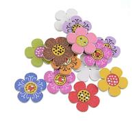 10/50PCs Flower 2Hole Wooden Buttons for Scrapbooking Crafts DIY Baby Children Clothing Sewing Accessories Button Decoration-5 20mm-10PCS