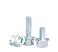 10-50pcs Grade8.8 Hardness Blue White Zinc Metric Hexagon Socket Flange Bolt Screws with Pad M5 M6 M8 M10 GB5787(M8x16(20pcs))