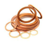 10/50pcs Hardware Accessories Flat Ring Seal Red Solid Copper Washer Gasket Sump Plug Oil Seal Fittings Washers Fastener DIN7603(M4 x 8 x 1,50Pcs)