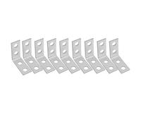 10/50PCS L-Shaped Corner Brackets 90 Degree Angle Metal Corner Connector Shelf Wall Bracket Fixing Braces Drawer Hardware Tools(10PCS)