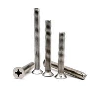10/50pcs Lengthened M2 .5 M3 M4 M5 M6 M8 3-100mm Cross Flat Countersunk Head Screw Bolt A2-70 304 Stainless steel GB819(90mm,10pcs M3)