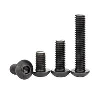 10-50pcs/lot ISO7380 Hex Screw M2 M2.5 M3 M4 M5 M6 M8 Black Button Head Hex Socket Cap Screw Hexagon Socket Round Head Screws(14mm,M6(20PCS))