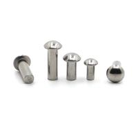 10-50pcs M0.8 M1 .2 .4 .6 M2 .5 M3 M4 M5 M6 304 Stainless Steel GB867 Round Head Rivet Solid lingli(M5 10pcs,10mm)