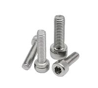 10/50pcs M1.4 M1.6 M2 M2.5 M3 M3.5 M4 M5 Small Micro 304 A2 Stainless Steel DIN912 Hexagon Hex Socket Head Cap Bolt Screw(90mm,10pcs M3)