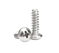 10-50pcs M1.4/M1.7/M2/M2.2/M2.6/M3/M3.5/M4 304 Stainless Steel Phillips Pan Head Flat Tail Self-tapping Screws, M1.4x8mm(50pcs)