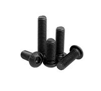10/50pcs M1.6/2 .5/3 /4/5 /6/8 Black 10.9 Grade Steel Hexagon Hex Socket Pan Head Button Mushroom Bolt Screw ISO7380(100mm,10pcs M8)