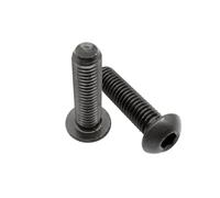 10/50pcs M1.6 M2 .5 M3 M4 M5 M6 M8 Black Grade 10.9 Steel ISO7380 Hex Hexagon Socket Allen Button Round Head Screw Bolt(22mm,M2.5 50pcs)
