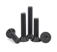 10/50pcs M1.6 M2 .5 M3 M4 M5 M6 M8 GB70.3 Black 10.9 Grade Ssteel Hexagon Hex Socket Head Flat Countersunk Allen Bolt Screw(10mm,50pcs M3)