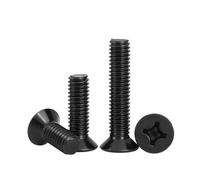 10/ 50pcs M1.6 M2 M2.5 M3 M3.5 M4 M5 M6 Mini Small Black 304 Stainless steel Cross Flat Countersunk Head Screw Bolt(5mm)