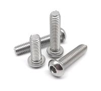 10/50pcs M1.6 M2 M2.5 M3 M4 M5 M6 M8 304 A2-70 Stainless Steel Hexagon Hex Socket Head Button Hex socket Bolt Screw L=3-100mm(20mm,M5 (10pcs))