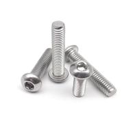 10/50pcs M1.6 M2 M2.5 M3 M4 M5 M6 M8 304 A2-70 Stainless SteelHexagon Hex Socket Head Button Bolt Screw(5mm,M1.6 (50pcs))