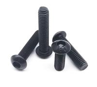 10-50pcs M1.6-M8 Black Grade 10.9 Steel ISO7380 Hex Socket Button Head Screws | DIN 7380 | High Strength Machine Bolts (3-100mm)(45mm,M5 (10pcs))