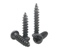 10-50pcs M1.7 M2 M2.3 M2.6 M3 M4 M5 M6 Mini Black Zinc Plated 304 Stainless Steel Cross Head Self-tapping Screw(18mm,M4 (10pcs))