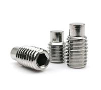 10/50pcs M2.5 M3 M4 M5 M6 M8 M10 M12 M16 304 Stainless Steel Hex Hexagon Socket Convex End Grub Bolt Dog Point Set Screw(6mm,10pcs M4)