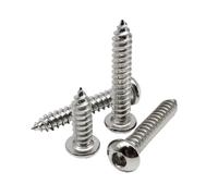 10/50pcs M2 M2.3 M2.6 M3 M4 M5 M6 A2-70 304 Stainless Steel Hexagon Hex Socket Button Round Head Self Tapping Wood Screw(16mm,10pcs M5)