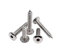 10/50pcs M2 M2.3 M2.6 M3 M4 M5 M6 A2-70 304 Stainless Steel Hexagon Hex Socket Thin Flat Big Head Self Tapping Wood Screw(20mm,50pcs M3)