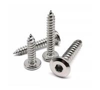 10-50pcs M2 M2.3 M2.6 M3 M4 M5 M6 Hexagon Hex Socket Large Flat Thin Wafer Head Self Tapping Wood Screw A2-70 304 Stainless Steel(4mm,10pcs M5)