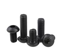 10/50pcs M2 M2.5 M3 M4 M5 M6 304 A2-70 Stainless Steel Black Grade 10.9 Hexagon Hex Socket Head Button Bolt Screw(10.9 Class Steel,3MM_M2 X50PCS)