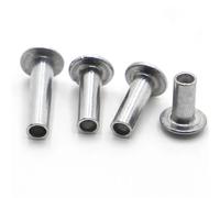 10/50pcs M2 M2.5 M3 M4 M5 M6 Aluminum Round Flat Truss Pan Head Half Semi Hollow Shank Rivet Screw Dia 2-6mm Length 3-30mm GB873(M6 10pcs,12mm)