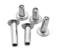 10-50pcs M2 M2.5 M3 M4 M5 M6 GB873 Aluminum Round Flat Truss Head Half Semi Hollow Shank Rivet Diameter 2-6mm Length 3-30mm(M2.5 50pcs,10mm)