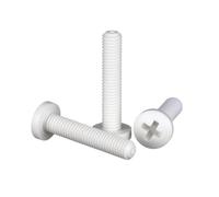 10-50pcs M2/M2.5/M3/M4/M5/M6/M8/M10 Plastic Button Head Cross Recessed Insulation Machine Screws, M2x10mm(50pcs)